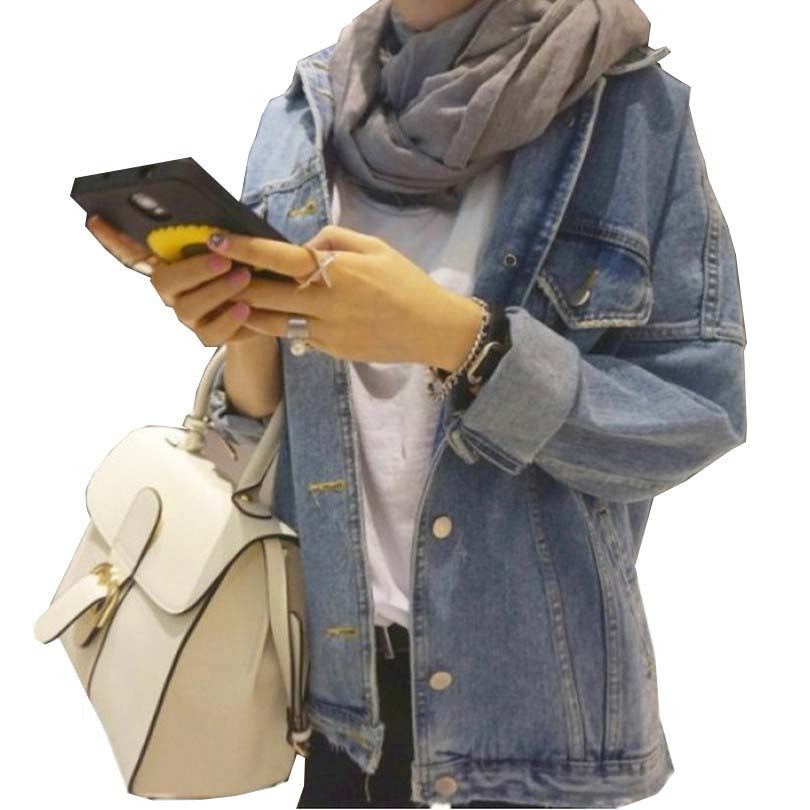 Online discount shop Australia - Denim Jacket Bf Harajuku Style Single Breasted Ladies Jean Jackets Plus Size Vintage Womens Coats Slim Fit