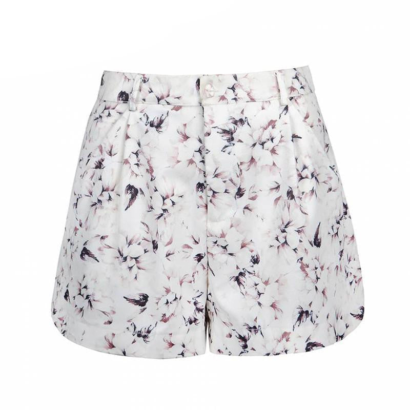 Shorts Women Chic Fashion mid waist casual print floral shorts flower brand female hot short