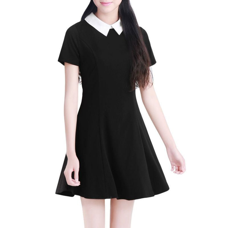 Online discount shop Australia - Elegant Women Vestidos Peter Pan Collar Dresses Party Lady Short Sleeve Office Dress School Sundress