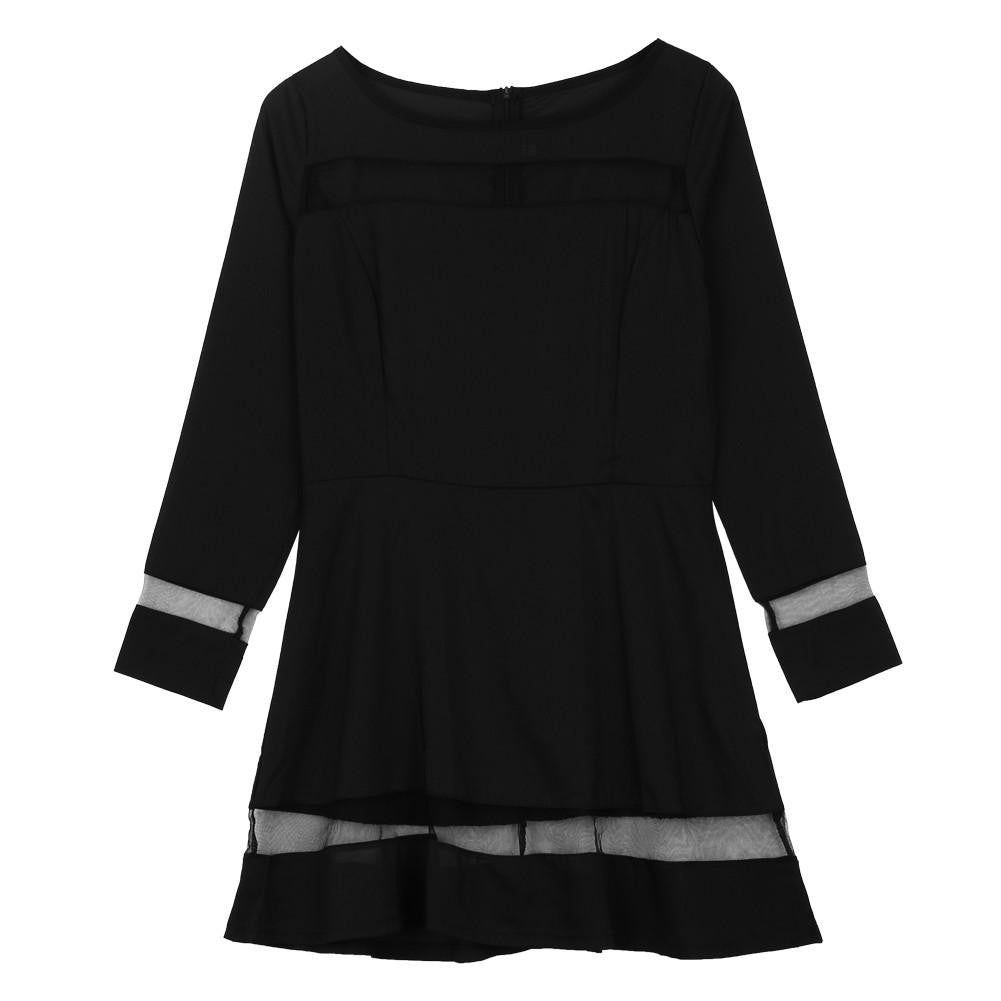 Women Bandage Bodycon Chiffon Mini Dress Long Sleeve Evening Party Mini Dress