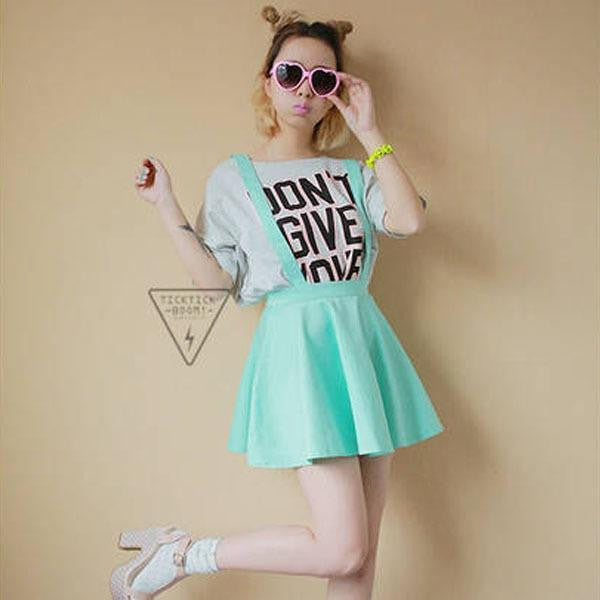 Online discount shop Australia - Girl Pleated Mini Skirt Womens Pastel Skater Flared Belt Waist Suspender Skirt