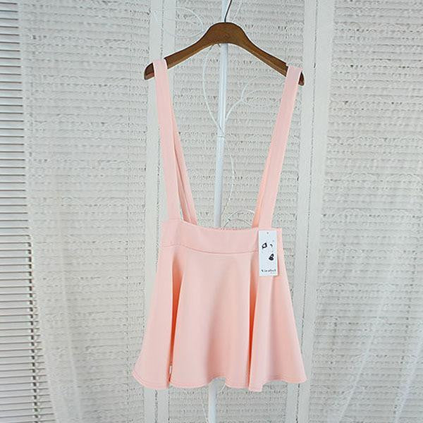 Online discount shop Australia - Girl Pleated Mini Skirt Womens Pastel Skater Flared Belt Waist Suspender Skirt