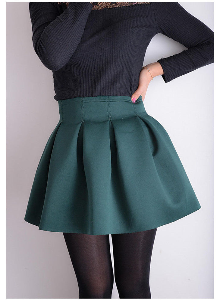 Online discount shop Australia - Elegant Good Quality Fashion Red Green Black Mini Skater Skirt Ball Gown With Zipper Skirts For Women