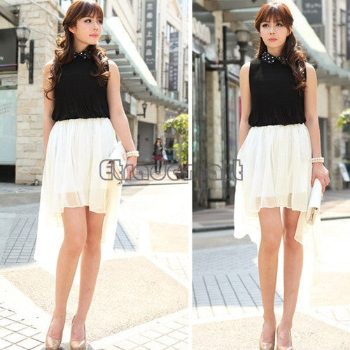 Women's Asymmetrical Soft Chiffon Skirt, Bohemian Princess Pleated Long Maxi Dance Skirts 9 colors