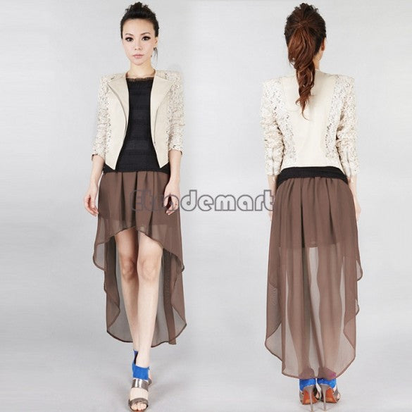 Women's Asymmetrical Soft Chiffon Skirt, Bohemian Princess Pleated Long Maxi Dance Skirts 9 colors