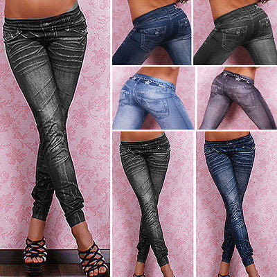 Fashion Women Denim Jeans Skinny Leggings Jeggings Stretch Pants Trousers