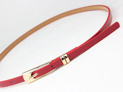 Online discount shop Australia - Fashion Skinny Neon Metal Buckle Brand Female Leather Thin Belt Woman Waistband Girdle Cummerbunds Waist Belts for Women ZL190