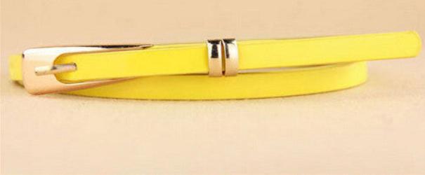 Online discount shop Australia - Fashion Skinny Neon Metal Buckle Brand Female Leather Thin Belt Woman Waistband Girdle Cummerbunds Waist Belts for Women ZL190