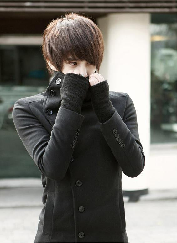 Online discount shop Australia - Mens long coat Men's wool Coat Turn down Collar sing Breasted men trench coat 49