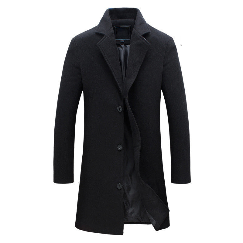 wool long coat men warm black business overcoat mens Stylish woolen jacket praka EU size S-4XL, ZA194
