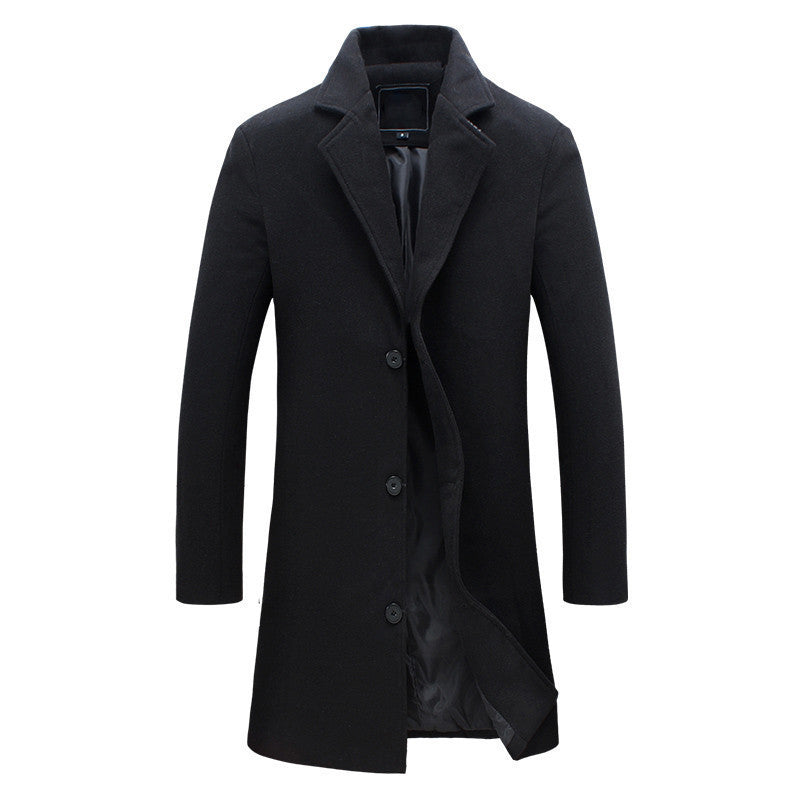 wool long coat men warm black business overcoat mens Stylish woolen jacket praka EU size S-4XL, ZA194