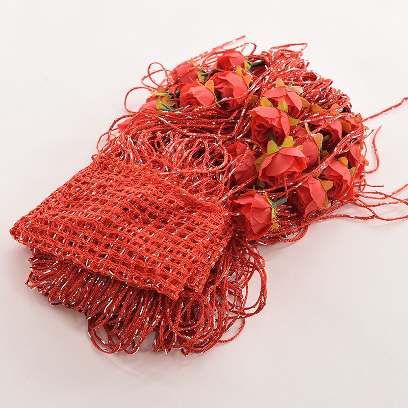 Online discount shop Australia - 100*200cm DIY Rose Curtain Romantic Rose Floral String Flower Design Tassel Curtain Decoration Door Window Room Divider 8 Colors