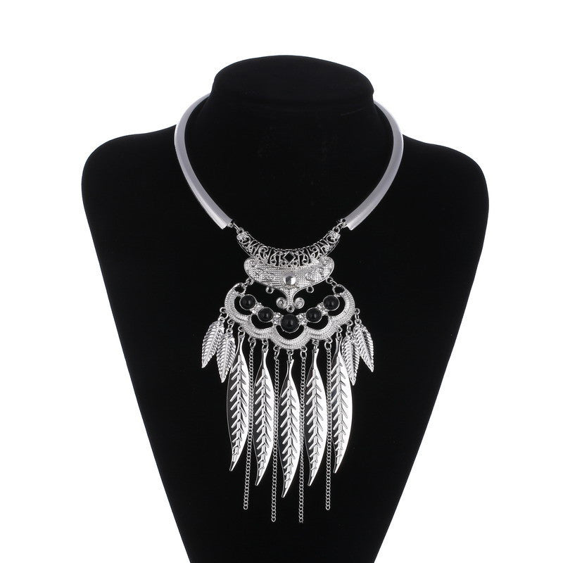 Online discount shop Australia - Fashion Bohemain Maxi Choker Necklace Leaves Tassel Collares Collier Necklace Vintage Statement Necklace For Women