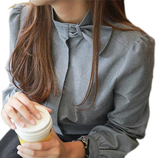 women fashion elegant long sleeve shirt women casual bow neck vintage blouse tops