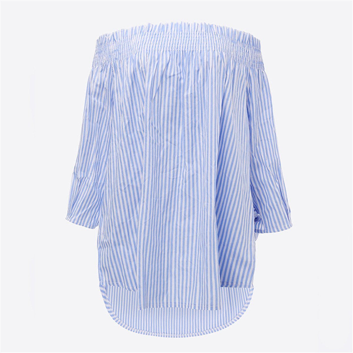 Women Off Shoulder Slash Neck Striped Casual Slim Bow Blouse Tops Plus Size Party Shirts