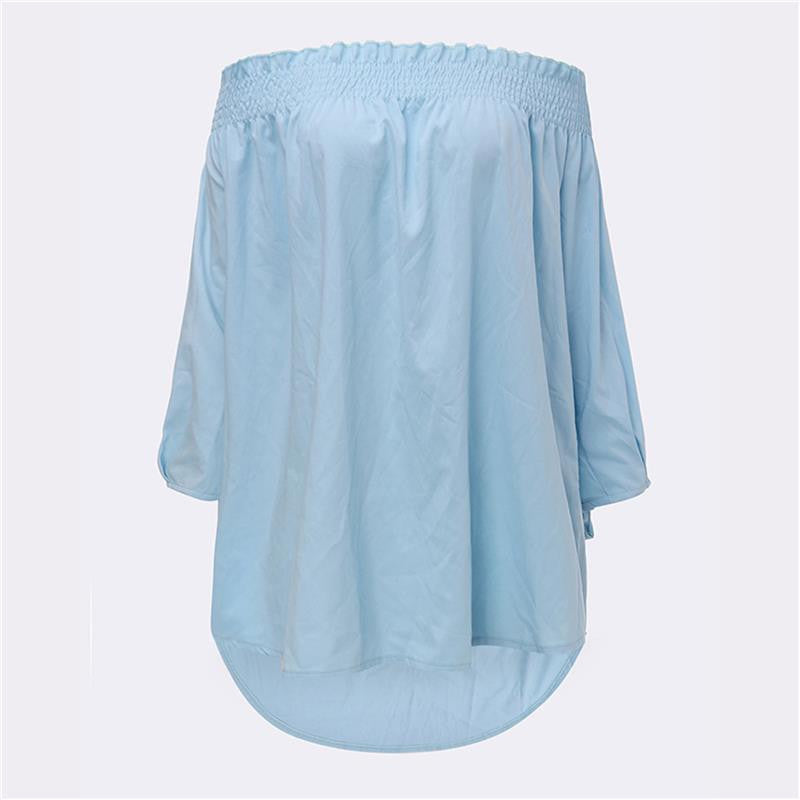 Women Off Shoulder Slash Neck Striped Casual Slim Bow Blouse Tops Plus Size Party Shirts