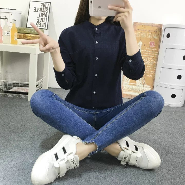 Plus Size Loose Ladies Female Casual Long Style Women Blouse Plaid Shirts Women Tops