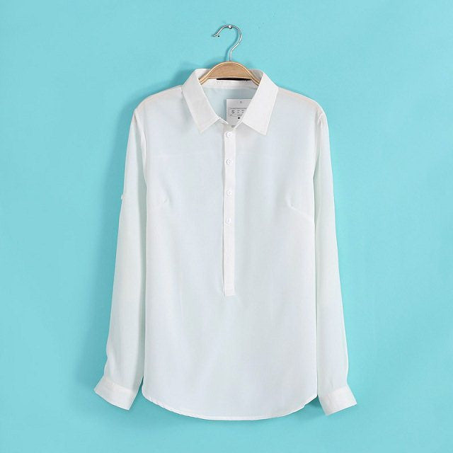 fashion shirt women blouses chiffon elegant solid botton casual body formal blouse tops women clothing