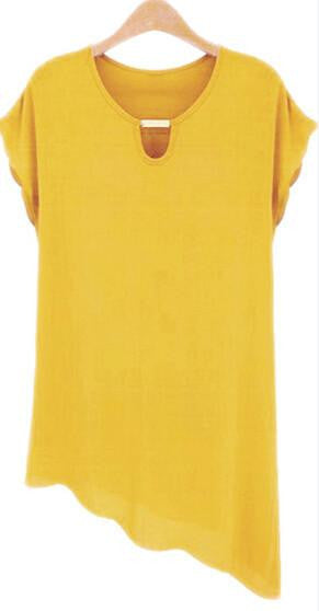 Women's Tops Chiffon Shirts Casual Blouse O-Neck Butterfly Sleeve Ruffled Plus Size Loose