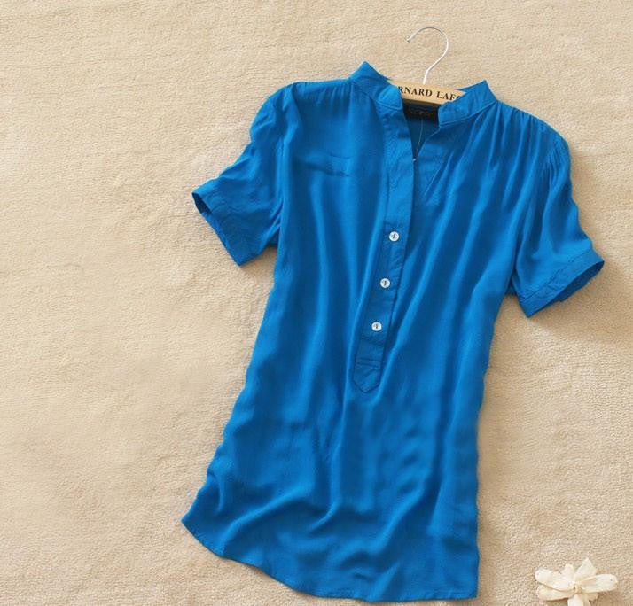 Womens Tops Cotton Blouse Batwing Short Sleeve Casual Shirt Ladies Clothes Black Pink