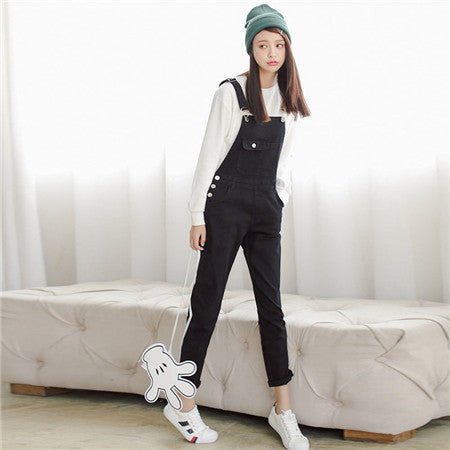 Online discount shop Australia - 4 Colors Denim Jumpsuit Korean Preppy Style Fashion Pocket Womens Jeans Jumpsuit Girls Casual Denim Overalls Skinny Women