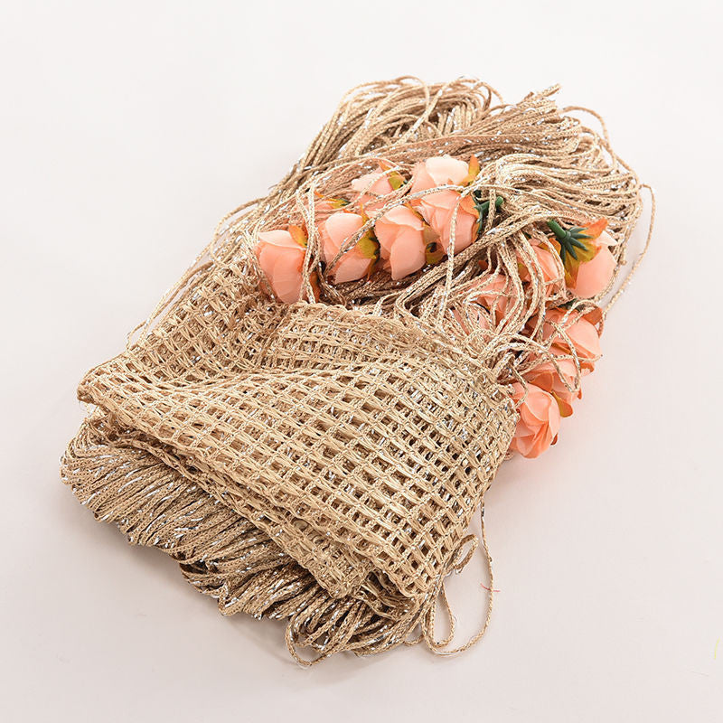 Online discount shop Australia - DIY Rose Curtain 100*200cm Romantic Rose Floral String Flower Design Tassel Curtain Decoration Door Window Room Divider 8 Colors