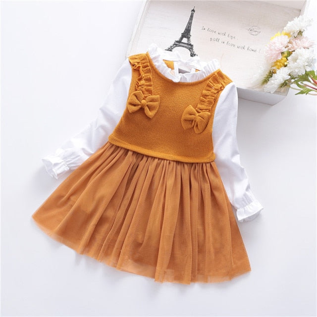 Girls Dress Spring Autumn Pocket Cartoon Stripe Dresses Clothes Cute Party Princess Dress Baby Kids Girls Clothing