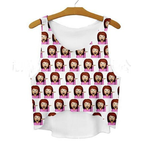 Women's Crop Tank Tops Vest Sleeveless Cartoon Beach Casual Tanks T-Shirt