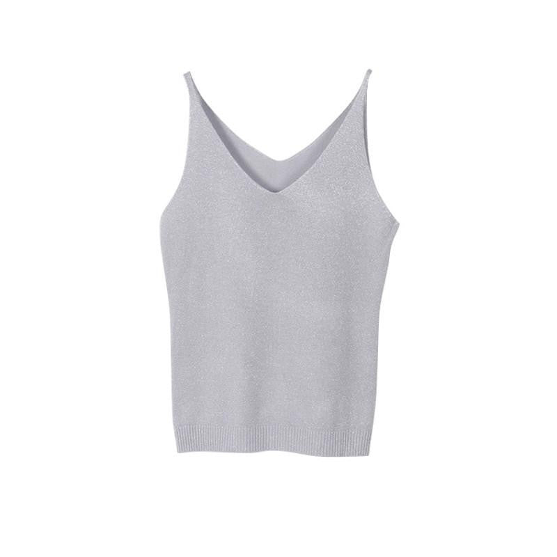 Women V Neck Sleeveless Tops Shirt Spaghetti Strap Short Tops H34
