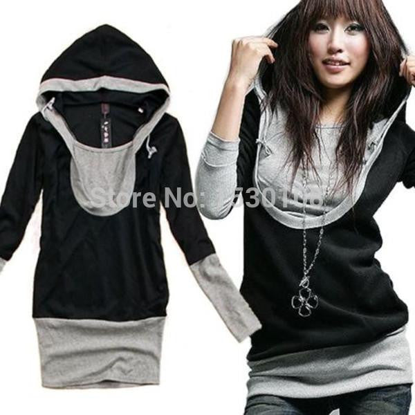 Online discount shop Australia - Korean  Women Casual Fashion Long Sleeves Cotton Hoody Pullover Outerwear Plus Size Sweatshirt CH127
