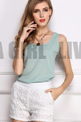 Online discount shop Australia - Fashion   Women Clothes Chiffon Vest Sleeveless Tops Causal t shirt Women Vest tops 16 colors Vest Fashion