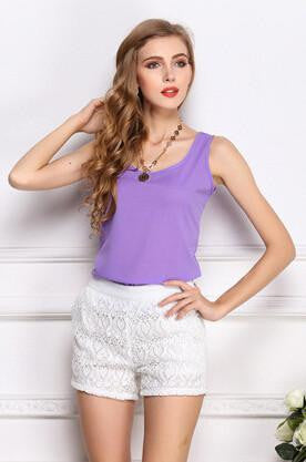 Online discount shop Australia - Fashion   Women Clothes Chiffon Vest Sleeveless Tops Causal t shirt Women Vest tops 16 colors Vest Fashion