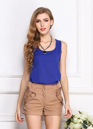 Online discount shop Australia - Fashion   Women Clothes Chiffon Vest Sleeveless Tops Causal t shirt Women Vest tops 16 colors Vest Fashion
