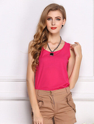 Online discount shop Australia - Fashion   Women Clothes Chiffon Vest Sleeveless Tops Causal t shirt Women Vest tops 16 colors Vest Fashion