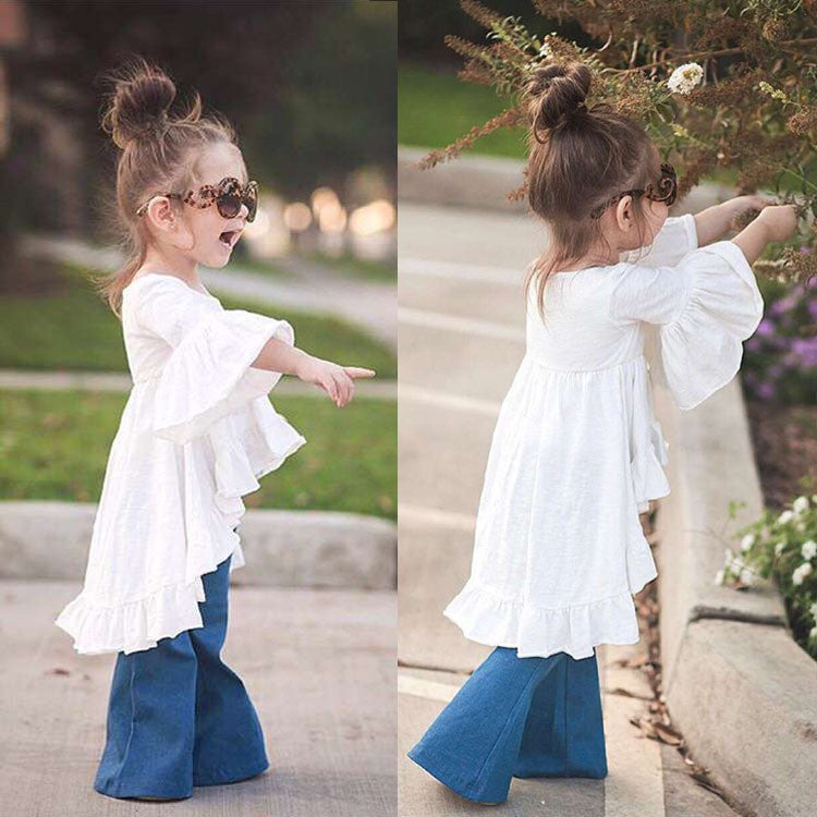 Online discount shop Australia - Children girls Vintage ruffles dresses baby girl clothes
