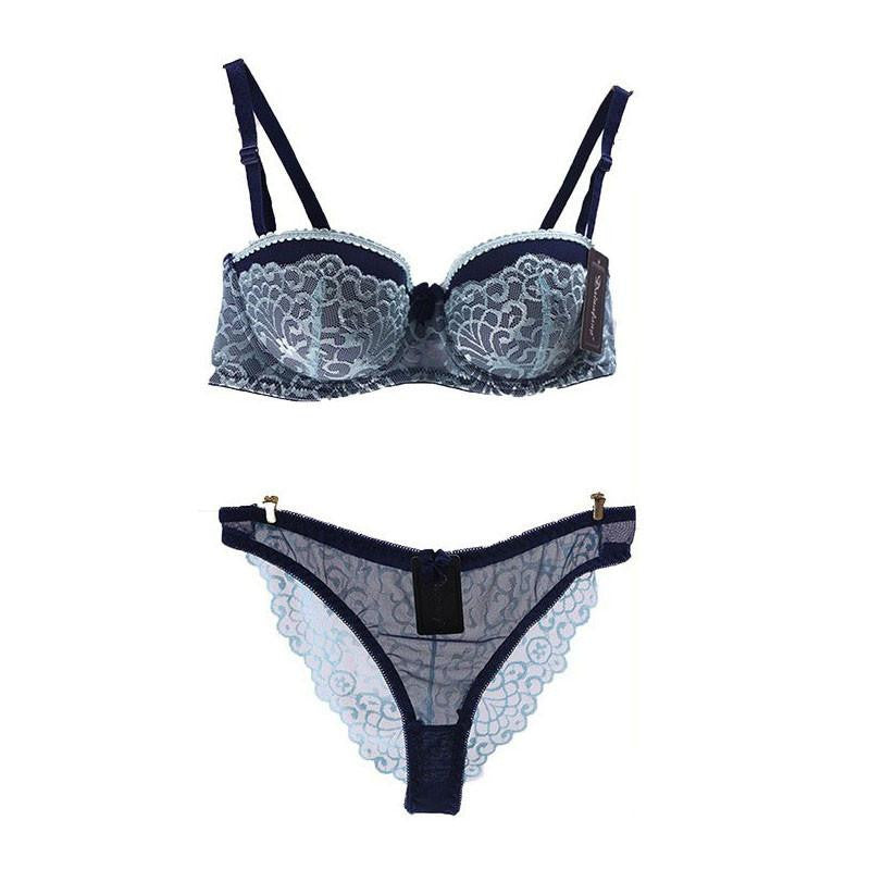 Bra Set Push Up Lace Deep V ABC Cup Women's Underwear Sets Lingerie Set For Girls