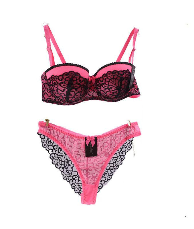 Bra Set Push Up Lace Deep V ABC Cup Women's Underwear Sets Lingerie Set For Girls