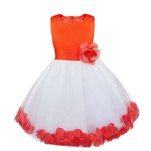 Online discount shop Australia - Kids Infant Girl Flower Petals Dress Children Bridesmaid Toddler Elegant Dress Pageant Vestido Infantil Tulle Formal Party Dress