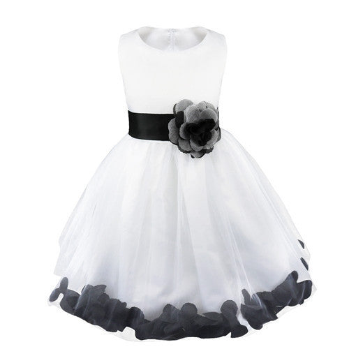 Online discount shop Australia - Kids Infant Girl Flower Petals Dress Children Bridesmaid Toddler Elegant Dress Pageant Vestido Infantil Tulle Formal Party Dress