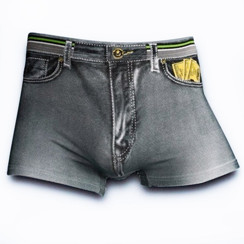 Online discount shop Australia - Men underwear Boxers New Sexy Men Print boxers Spandex Cotton underwear men cuecas Boxers Fashion Denim Men's shorts boxer