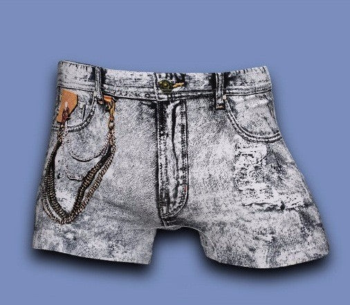 Online discount shop Australia - Men underwear Boxers New Sexy Men Print boxers Spandex Cotton underwear men cuecas Boxers Fashion Denim Men's shorts boxer