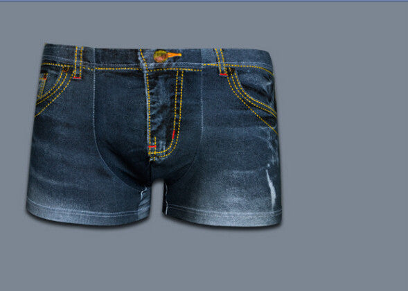 Online discount shop Australia - Men underwear Boxers New Sexy Men Print boxers Spandex Cotton underwear men cuecas Boxers Fashion Denim Men's shorts boxer