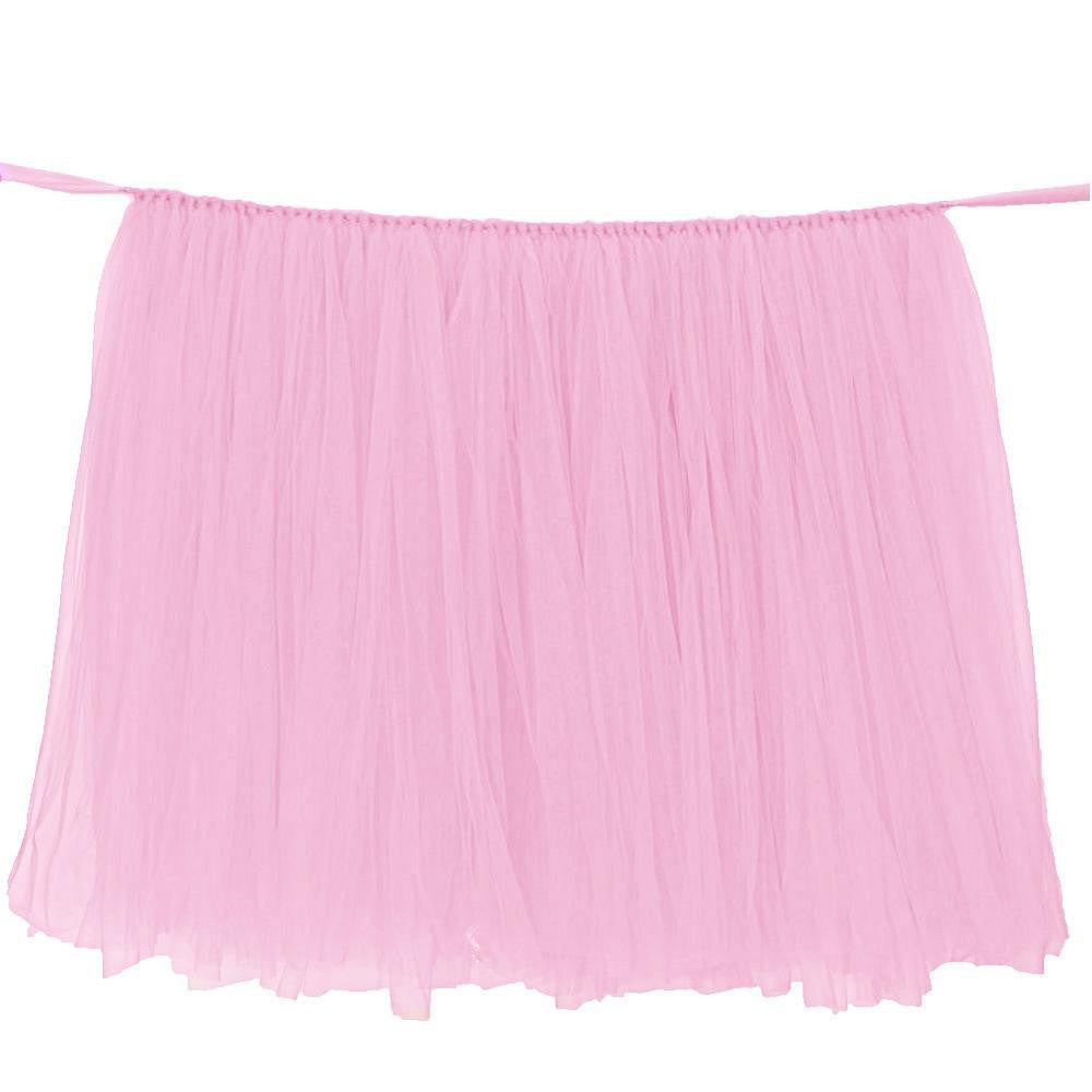 Tulle Table Skirt TUTU Tableware 100*80cm Customize Wedding Baby Shower Birthday Party Decor