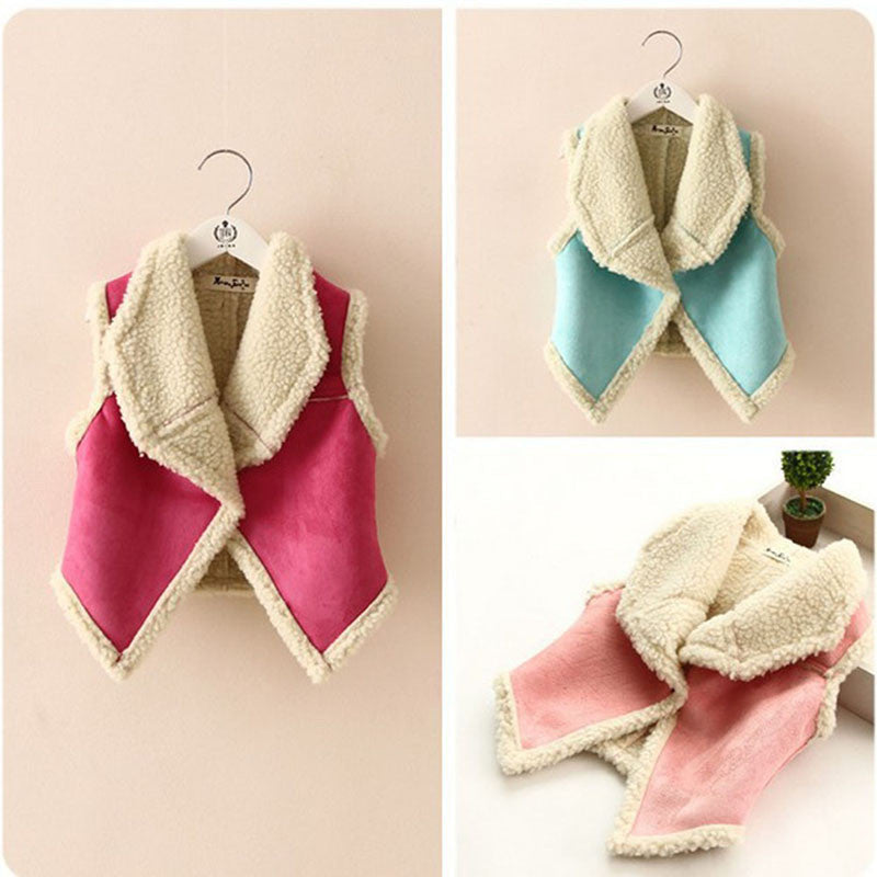 Online discount shop Australia - Beauty Baby Girl Faux Suede Tank Kid Children Tops Outerwear Lamb Wool Vest