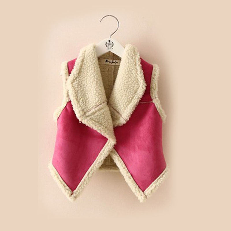 Online discount shop Australia - Beauty Baby Girl Faux Suede Tank Kid Children Tops Outerwear Lamb Wool Vest