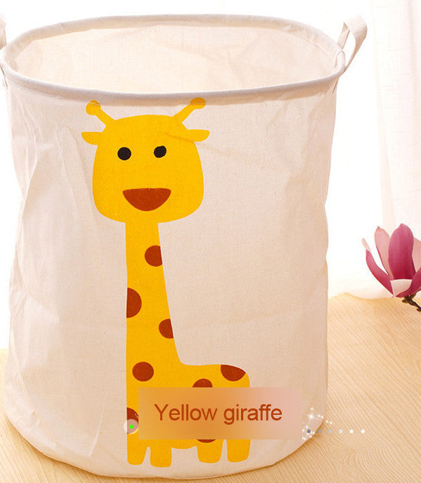 Online discount shop Australia - Cotton cloth beam port storage barrels cartoon animal laundry basket toy basket Laundry bucket