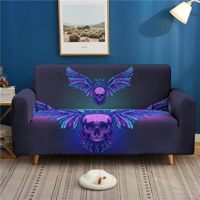 3D Hip-hop Print Elastic Sofa Cover Graffiti Stretch Couch Cover for Living Room Armchair Slipcover