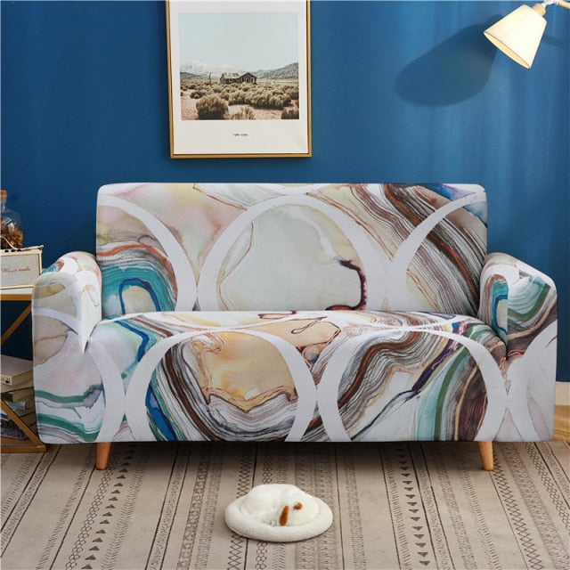 3D Hip-hop Print Elastic Sofa Cover Graffiti Stretch Couch Cover for Living Room Armchair Slipcover