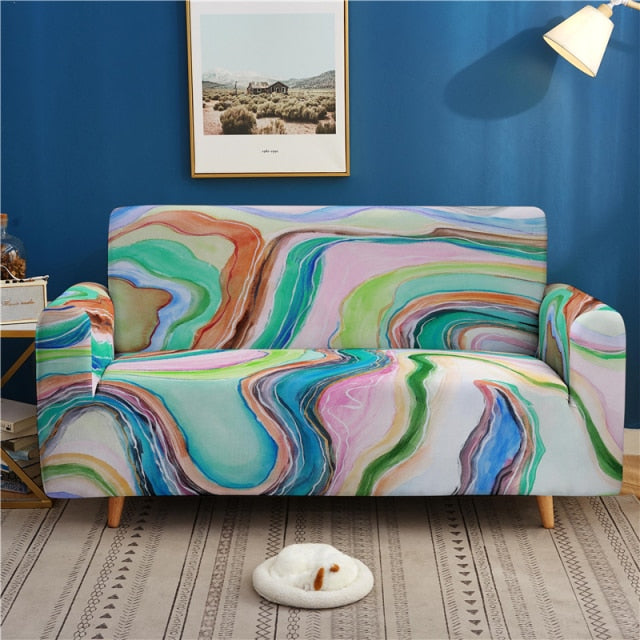 3D Hip-hop Print Elastic Sofa Cover Graffiti Stretch Couch Cover for Living Room Armchair Slipcover