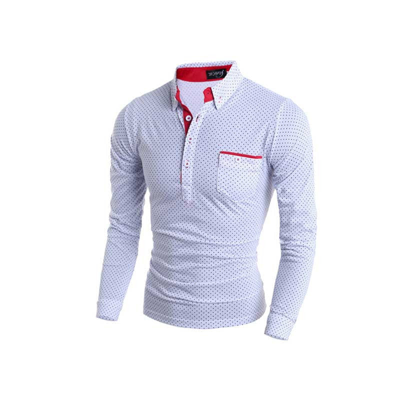 Online discount shop Australia - Black White Dot Casual Cotton T Shirt New Fashion Brand Men T Shirt Long Sleeve Men's Clothes M-XXXL